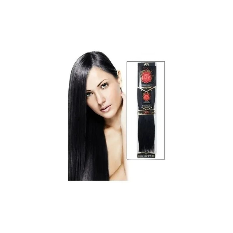 Extensiones De Cabello 100% Natural Luv 80cm 18pLG Medio Paq