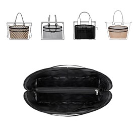 ZTUJO Purse Organizer Insert For Handbags,Mesh Bag Organizer Insert With Zipper Bag Tote Shaper Fit Speedy Neverful PM MM le Pliage,Light Weight (Black, X-Large)