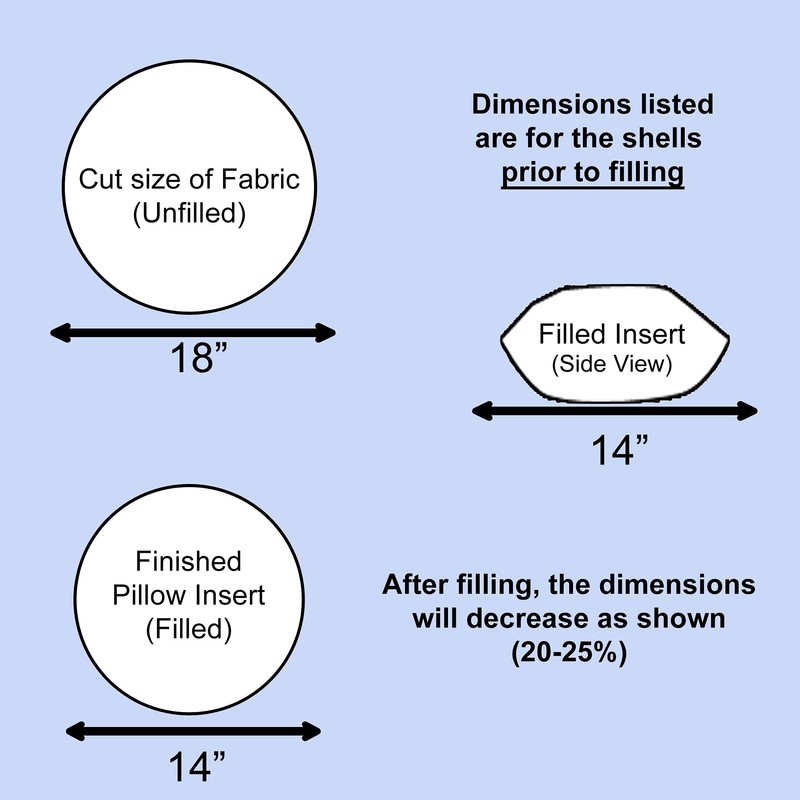 Hometex Canada Pillow Insert 12" Round Polyester Filled Standard Cover