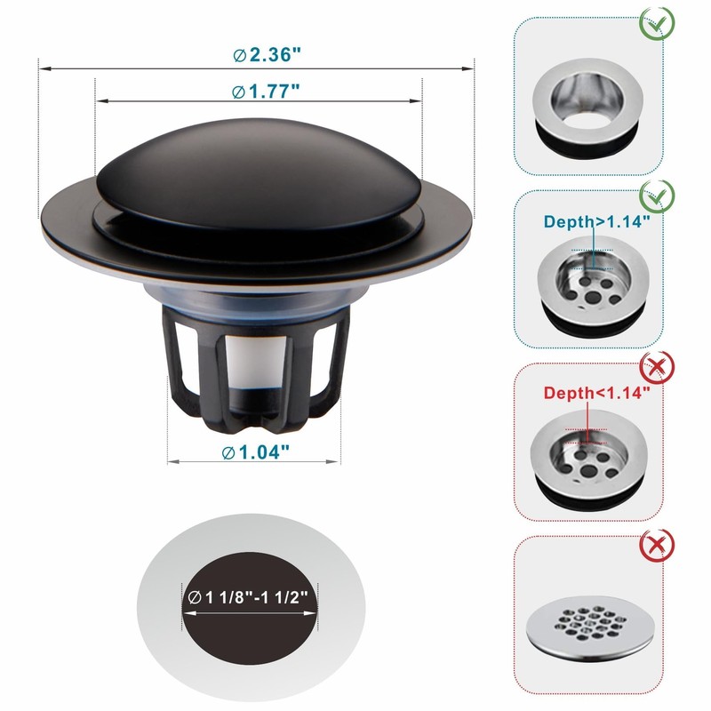 Bathroom Sink Drain Stopper,Welsan Universal Pop Up Drain Strainer with