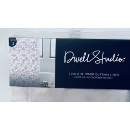 DwellStudio NEW Dwell Studio 2 Packs PEVA SHOWER CURTAIN LINER 12 Metal GROMMETS SIZ 72 x 72