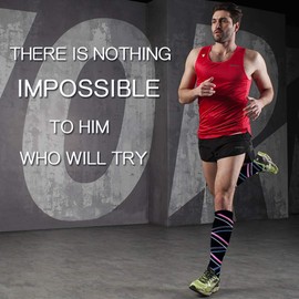 Compression Socks for Women and Men Circulation (3 Pairs) - Best for Nursing,Running,Travel Knee High Socks