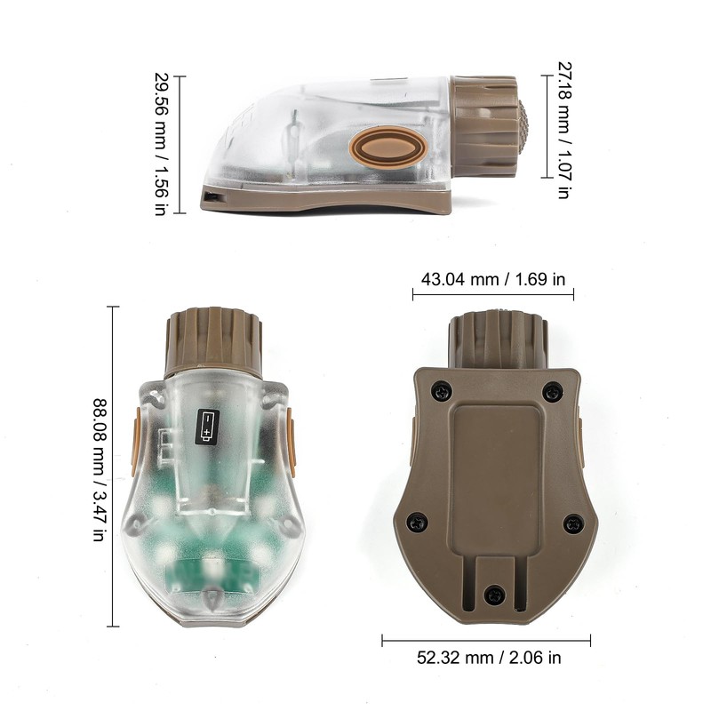 NECARL Tactical Helmet Light with IR Strobe + 5-Speeds Strobe