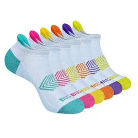 Calceta Deportivos Mujer Hombre 6 Pares,BULLIANT Calcetines Para Correr Suela Acolchada Absorbentes Duraderos(6Pares,Shoes Size:Women 9-10)