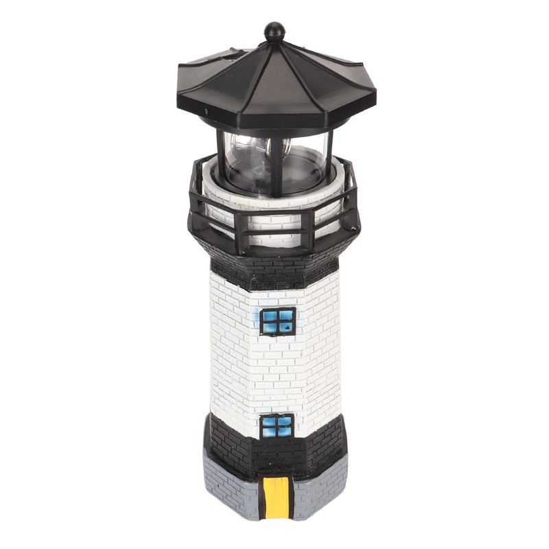 Solar Lighthouse 360 Degree Rotating Lighthouse Decoration Fadeless Resin LED