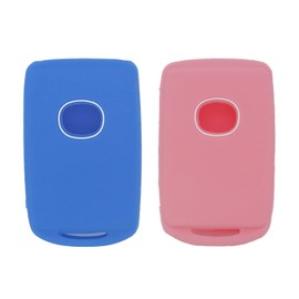 WEIBISS 2 Pack Rubber Key Fob Remote Cover Keyless Entry Case Compatible with 2022 2021 2020 2019 Mazda 3 6 CX-30 CX-5 CX-9 WAZSKE11D01, Blue Pink