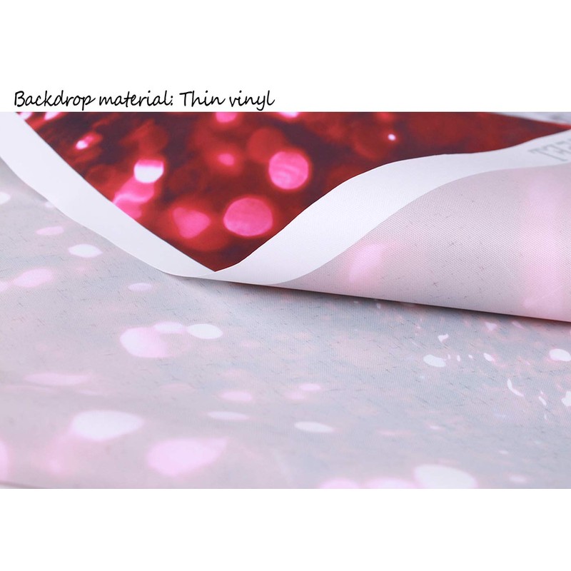 CapiSco 10X8FT Valentine's Day Backdrop Vinyl Photography Red Glitter Background
