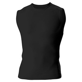 A4 Mens Compression Muscle Shirt Tee, Medium, Black