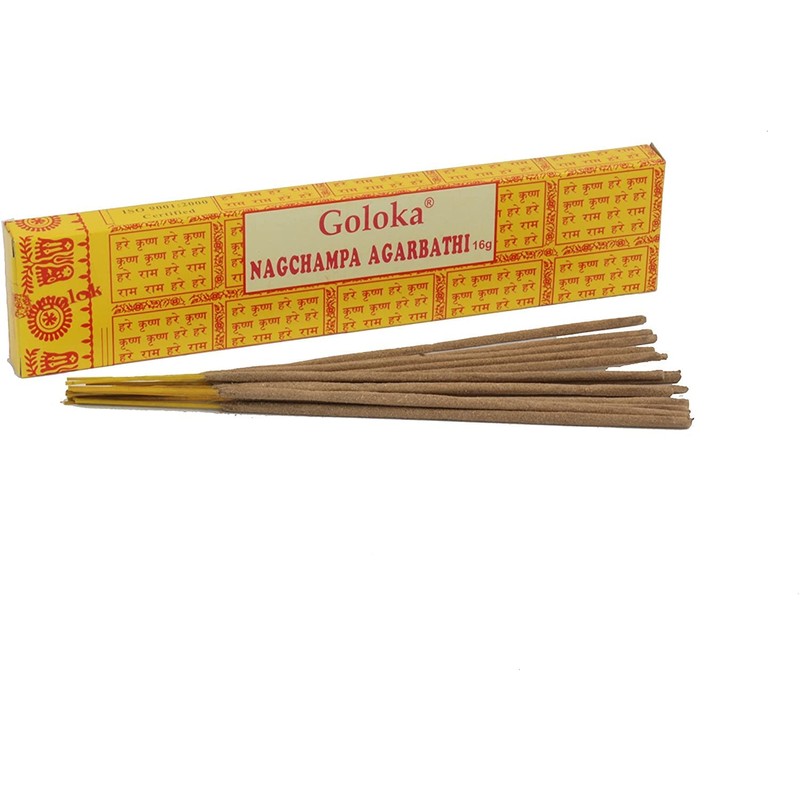 Goloka Nag Champa Agarbathi incense sticks 16 g Yellow Nagchampa