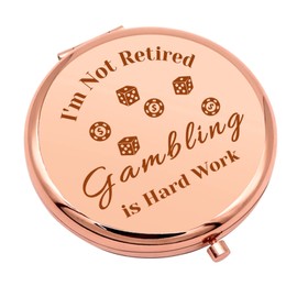 Gambler Lover Gifts Funny Gambler Gift Compact Makeup Mirror for Friends Lucky Gambling Gifts Birthday Gift for Gambler Casino Lover Gifts for Women Retirement Gifts Folding Makeup Mirror