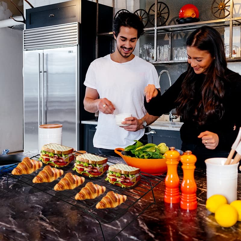 SCDGRW 3-Tier Stackable Cooling Racks, Stainless Steel Wire Rack Baking