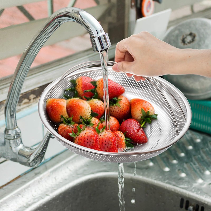 Cididu 3 Pack Steamer Basket for Cooking, Micro-Perforated Strainer Colander