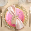 Whaline 40Pcs Gradient Pink Paper Plates Gold Dot Disposable Dessert