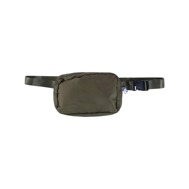 CTM Nylon Rectangle Belt Bag, Olive