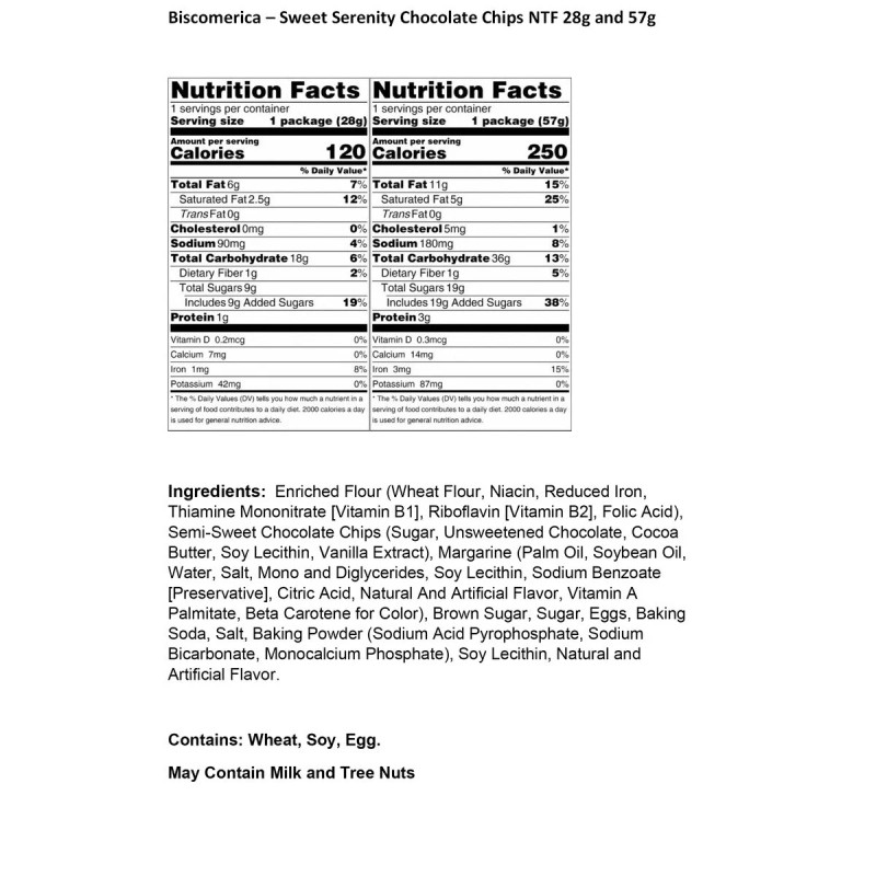 Sweet Serenity Bite Size Premium Chocolate Chip Cookies 2 oz