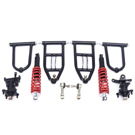 CNCEST 340mm Front Suspension Swingarm Kit, Upper/Lower Steering Knuckle Spindle Suspension+Shock, Suspension Swing Arm Assembly for Electric ATV Go Kart Quad Buggy