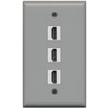 RiteAV - 3 Port HDMI Wall Plate - Gray