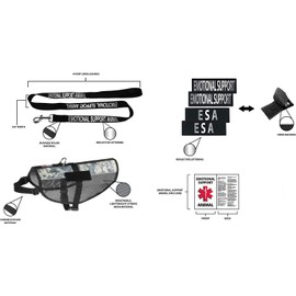 Dogline Emotional Support Dog Vest Set Adjustable Service Dog Vest Harness Reflective Emotional Support & ESA Patches with Emotional Support Leash Animal ID Card Urban Camo