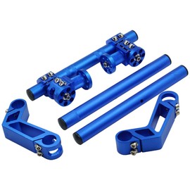 Adjustable Motorcycle Handlebars 7/8" 22mm CNC Aluminum Steering Handle Bar Set Fit for 125cc Motorcycle Pit Bike Dirt Bike (Blue)
