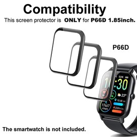 smaate 3D Screen Protector Compatible with P66D 1.85” Nerunsa Ddidbi Dotn and Aptkdoe Smart Watch