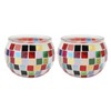 2PCS Mosaic Glass Tea Light Holder Romantic Deocrative Scented Candle