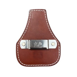 Low Profile Leather Tape Measure Holder with Belt Clip (Dark Brown)