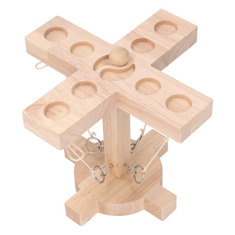 Ring Hook Game Wooden Portable Interactive Hook Ring Throwing Game