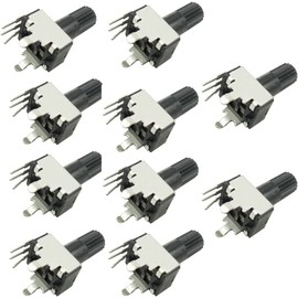 Aihasd 10pcs RV09 Type Vertical Adjustable Potentiometer 2 K Resistance 1 K 5 K 10 K 20 K 50 K 100 K 200 K 500 K 1 m