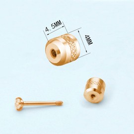 Liaya Rose Gold Earring Screw Backs Accessories Safety Bullet Earring Clutch Hypoallergenic 4 Pcs Earring Back for Heavy Earrings Studs Back Replacement