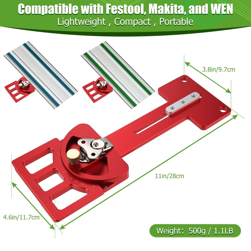 Poiyham Adjustable Angle Track Saw Square, Guide Rail Square with