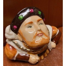 Kevin Francis Face Pots- Henry the VIII w/Gold Backstamp in Brown