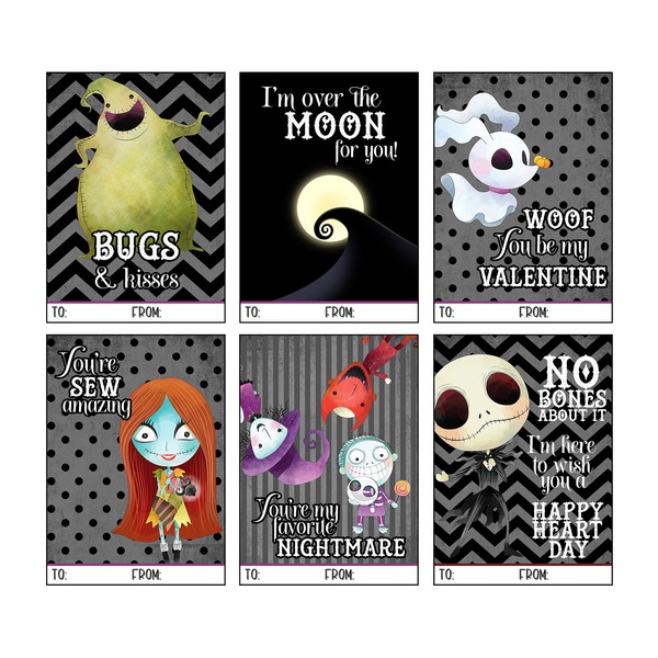 Silly Goose Gifts Nightmare Themed Valentine's Day Classroom Exchange Kids School Sharing Cards (Set of 24) Christmas