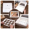 VGOODALL 6PCS White Cupcake Container 12 Count with Window Boxes