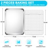 E-far Stainless Steel Baking Sheet with Wire Rack Set, 12.5”