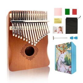 YoungMonic 17 Keys Kalimba Thumb Piano with Portable Soft Bag Tuning Hammer Songbook Finger Piano for Kid Adult Beginners