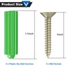 5 Pcs Wall Screws with 5 Pcs Green Expanding Plastic