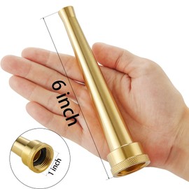 Brass Water Hose Nozzle-6 Inch, 3/4 Inch Thread Inlet Garden Hose Nozzle Sprayer, Heavy-Duty Water Jet Nozzle High Pressure Hose Nozzle