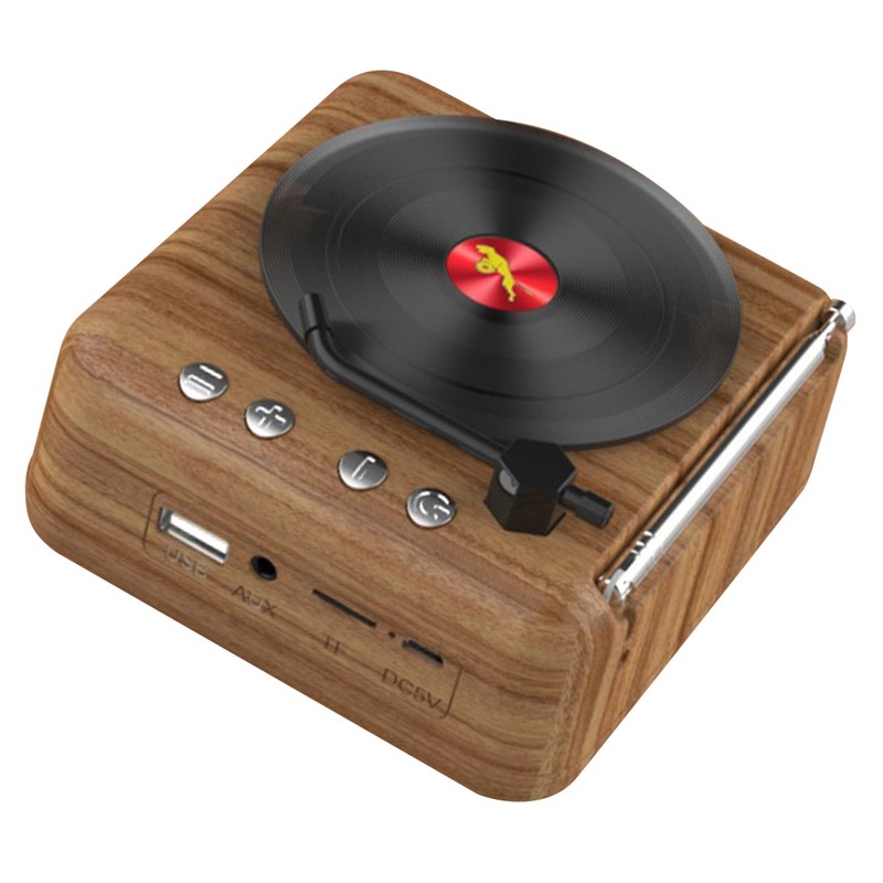 Vinyl Record Bluetooth Speaker Innovative Mini FM Radio HiFi Stereo