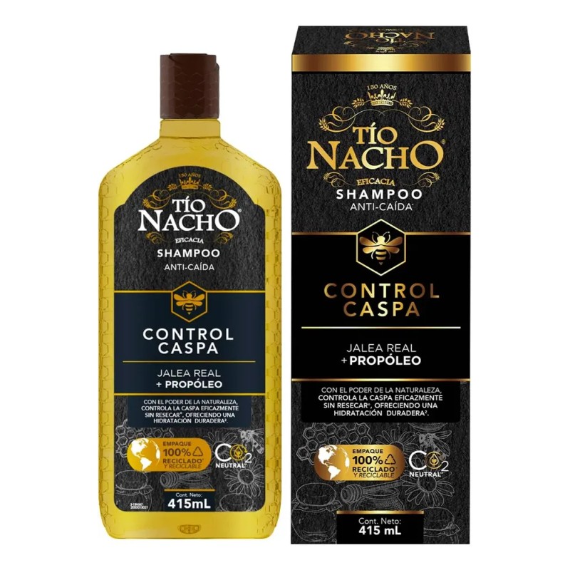 2 Pzas Shampoo Tio Nacho Control Caspa Jalea Real Y