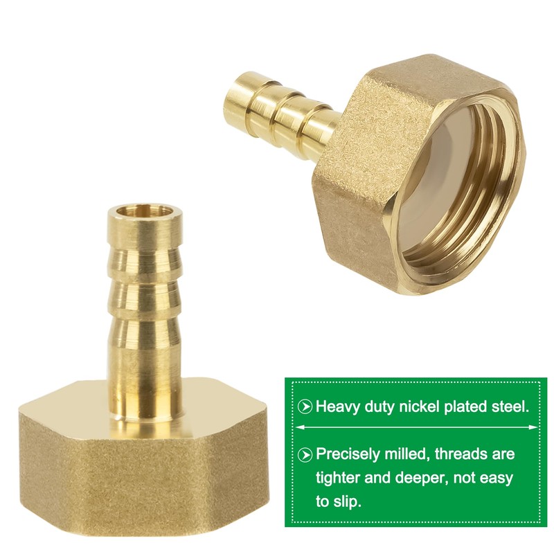 Brass Pipe Adapter, 12 Pieces 8 mm Barb x 3/4
