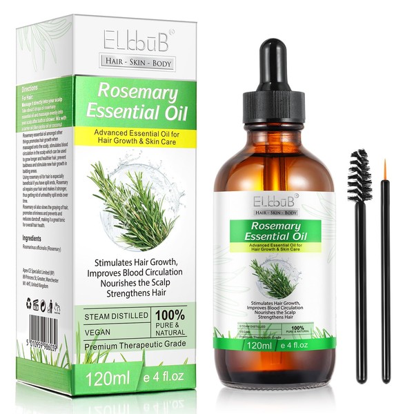 Rosemary Essential Oil for Scalp and Hair, Strengthening Oil for Scalp Care, Strengthens Hair, Stimulates Hair Growth for Men and Women, 120 ml