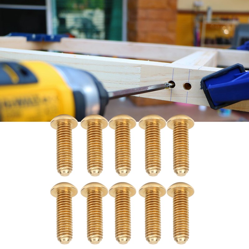 50Pcs Round Hex Socket Screw Copper Fastener Hardware Tools Industrial