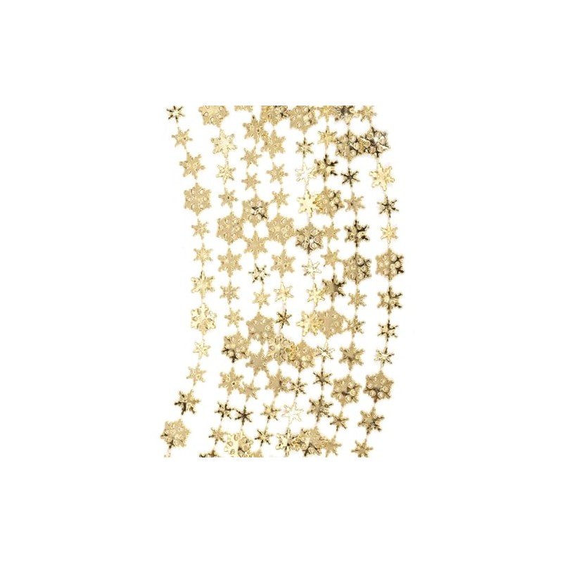 5 Meter Gold & Silver Snowflake Christmas Tree Garland -