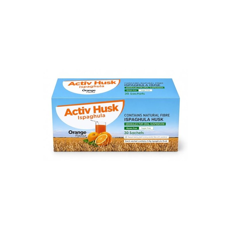 Activ Husk Ispaghula Husk Orange Drink Sachets | Contains Natural