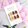 FIEONCIY Press on Almond Nails-24Pcs Glossy Full Cover Acrylic Fake