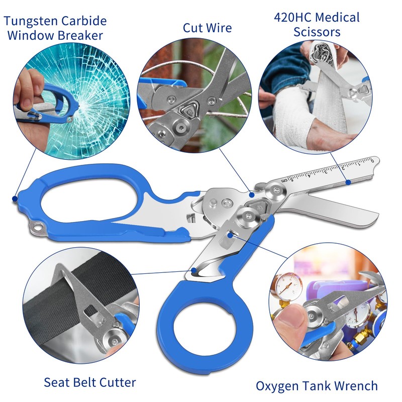 Awaiymi 6 in 1 Multifunctional Folding Scissors with Compatible Holster,