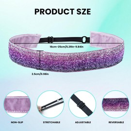 Gabrella 6 Pcs Glitter Headbands for Girls Hair, Adjustable Non-Slip Head Bands, Cute Elastic Sparkly Headband, Girl Hair Accessories, Stretchy Shiny Headbands Gifts