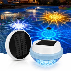 Damijda Solar Floating Pool Light for Above Ground & Inground Pools, Waterproof LED Pool Lights for Pool, Pond & Fountain, Solar Powered Floating Light for Outdoor Water Decor