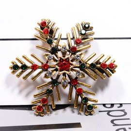 TENDYCOCO Holiday Christmas Snowflake Brooch Pin Jewellery for Christmas Party Dress Decorations, Metal