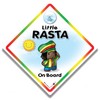 Little Rasta On Board Car Sign, Rainbow Border Diamond Window